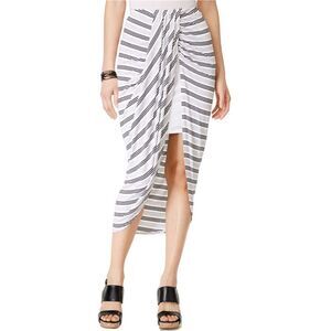 Izzy & Me Womens Wrap-Front Tulip High-Low Skirt, White, NWT